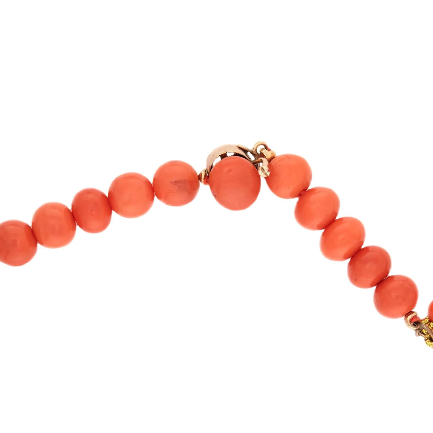 Victorian Gold-Filled Coral Festoon Necklace - Image 4