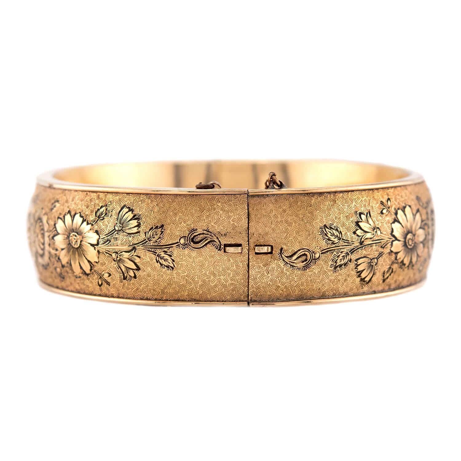 Victorian Gold-Filled Enamel Bangle - Image 2