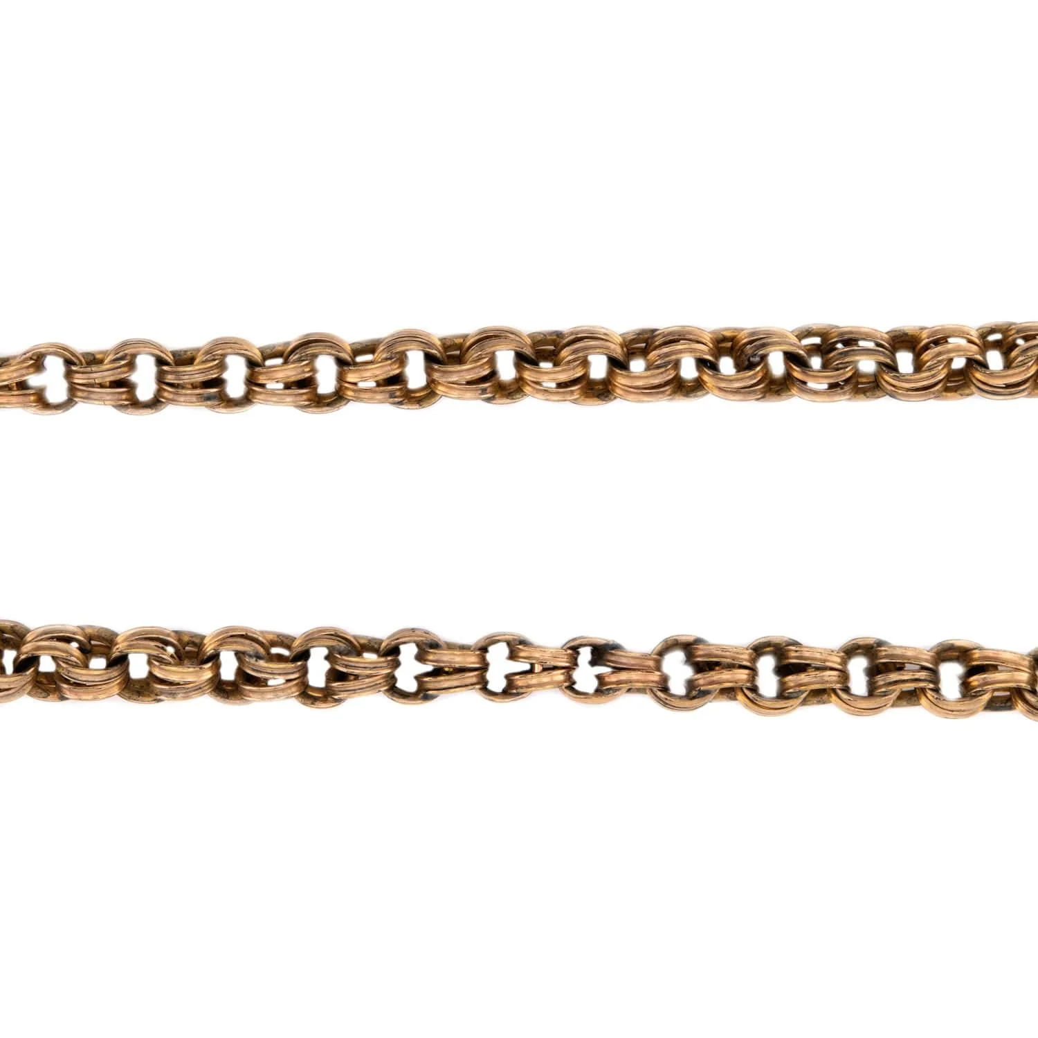 Victorian Gold-Filled Garnet Griffin-Motif Chain Necklace - Image 3