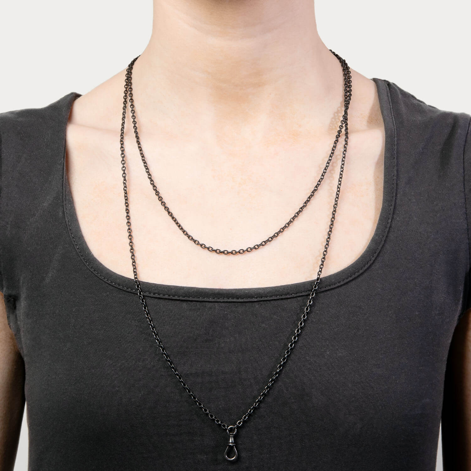 Victorian Gunmetal Chain 49" - Image 5