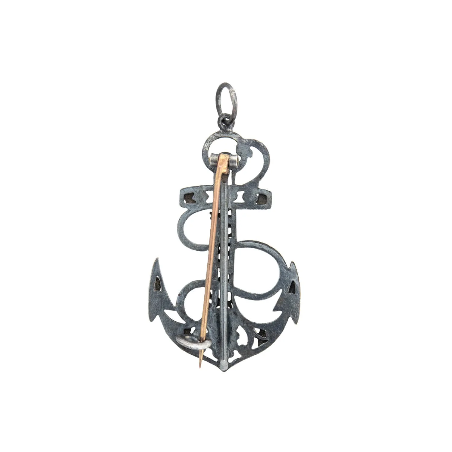 Victorian Gunmetal + Gold Wash "JERSEY" Anchor Pin/Pendant - Image 3