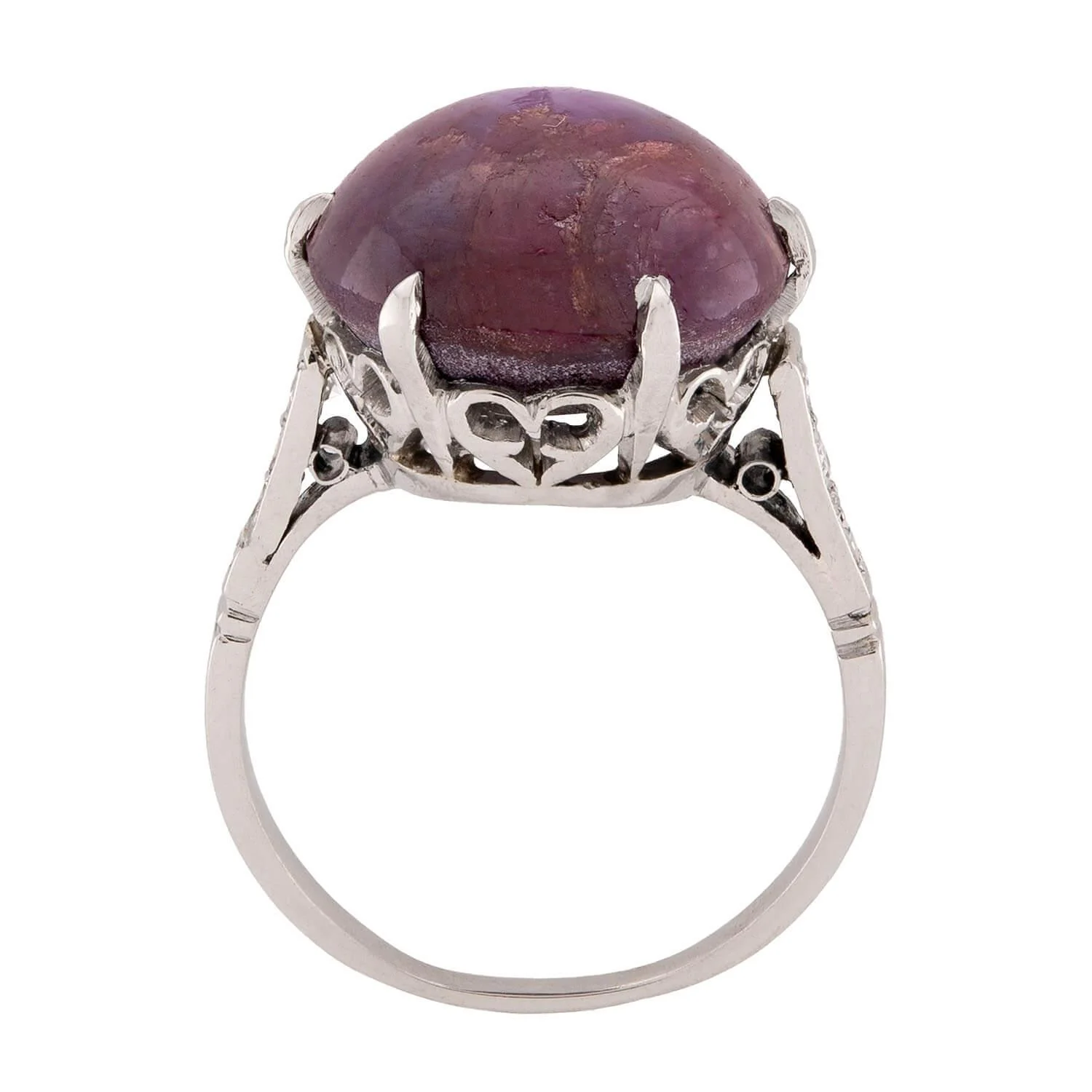 Victorian Platinum Ruby & Diamond Ring - Image 4
