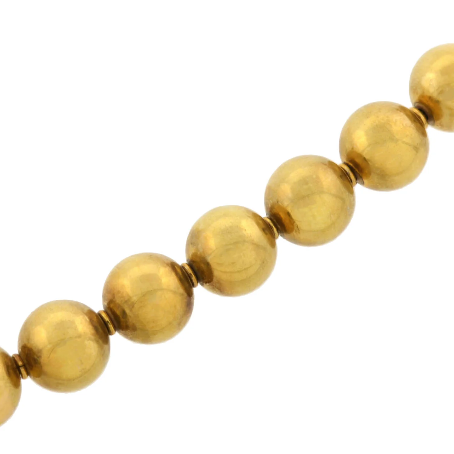 Victorian Rare 15kt Yellow Gold Large Bead Necklace 16.25" - Image 4