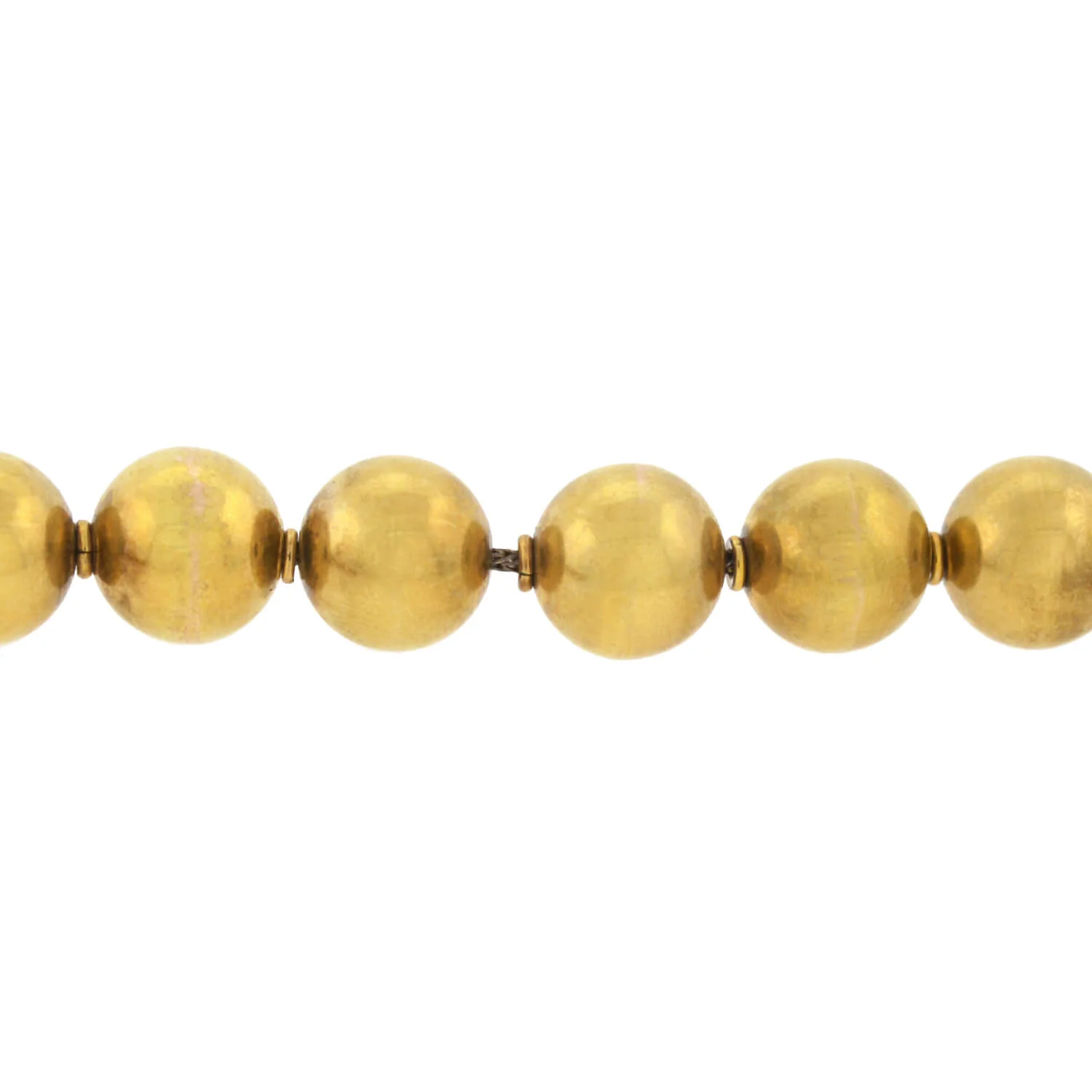 Victorian Rare 15kt Yellow Gold Large Bead Necklace 16.25" - Image 5