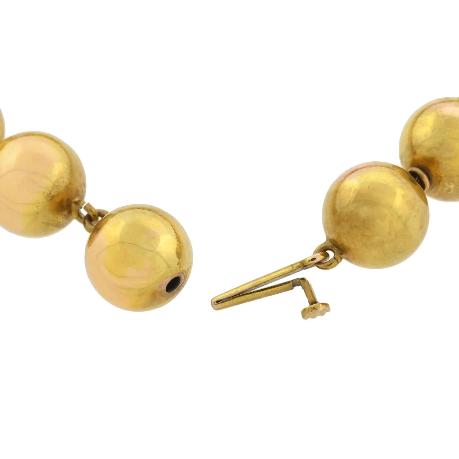 Victorian Rare 15kt Yellow Gold Large Bead Necklace 16.25" - Image 6