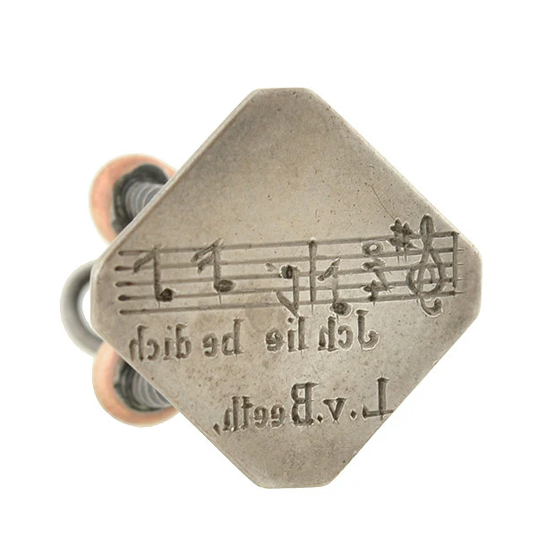 Victorian Silver & 9kt Rose Gold Niello Fob Pendant - Image 5