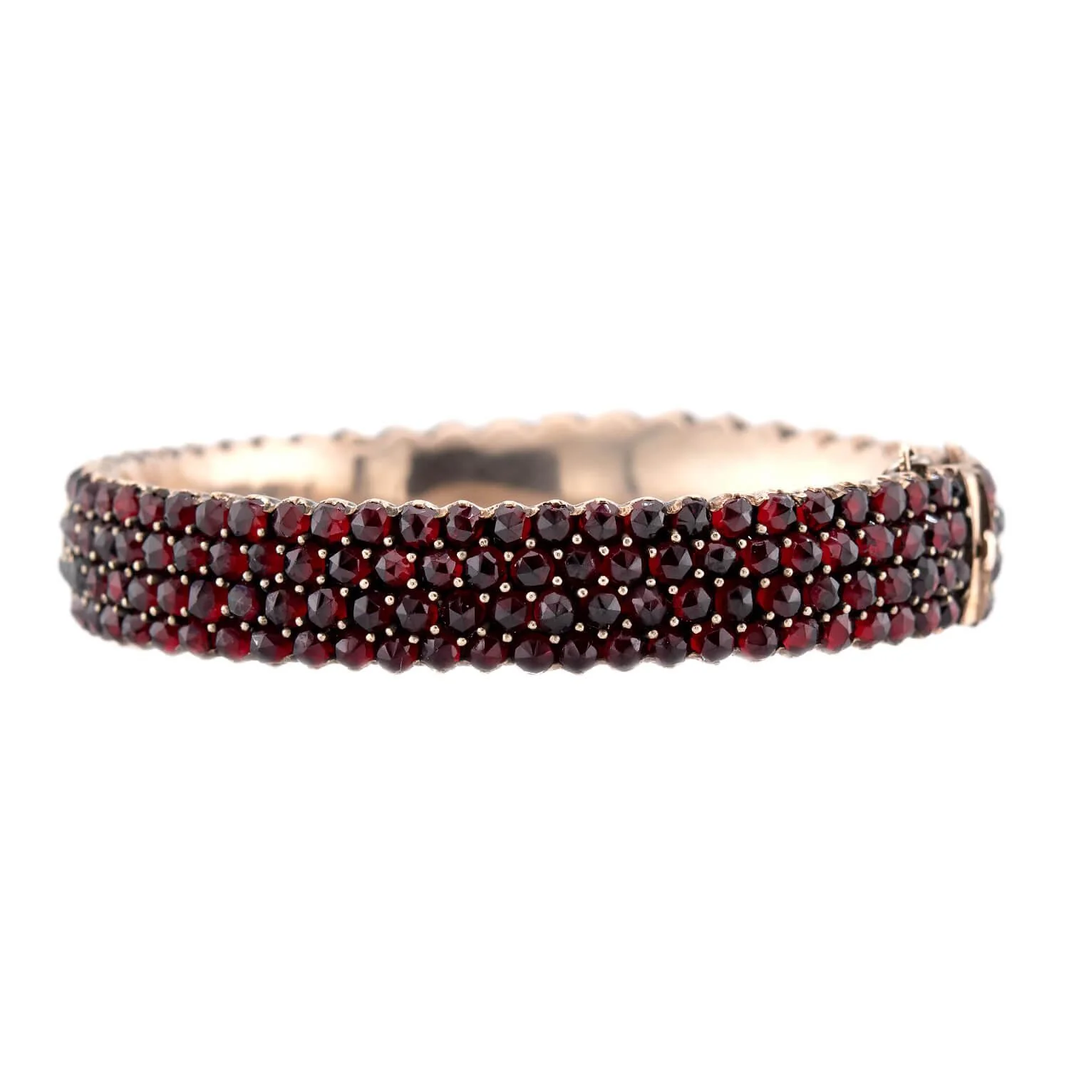 Victorian Silver Gilt Bohemian Garnet Bangle - Image 5