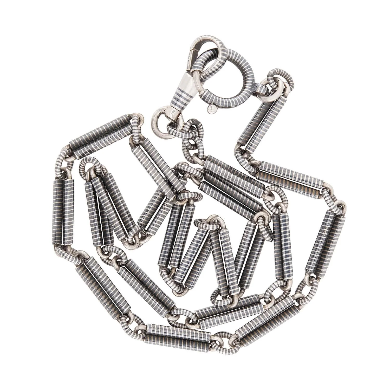 Victorian Silver Niello Chain - Image 3