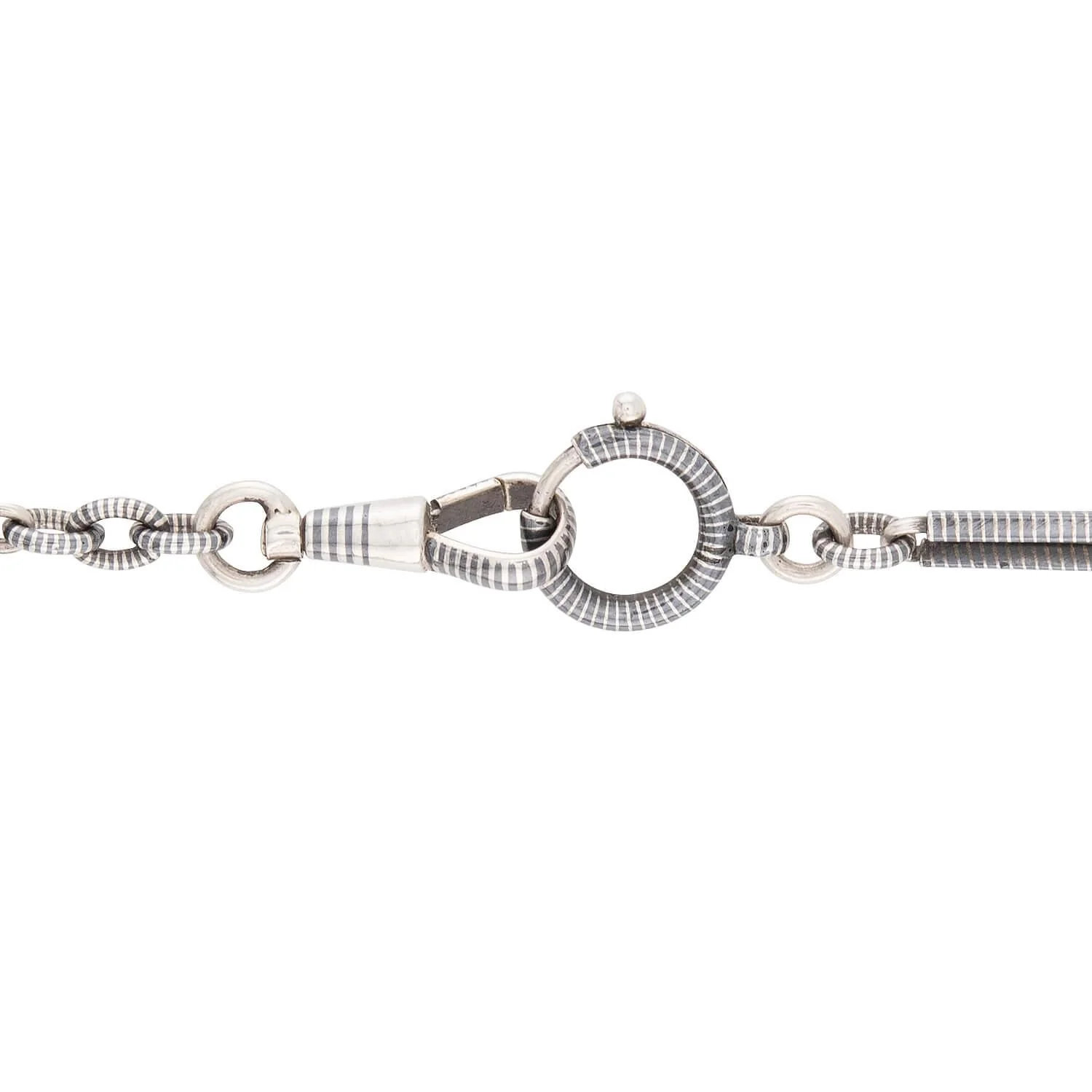 Victorian Silver Niello Chain - Image 5