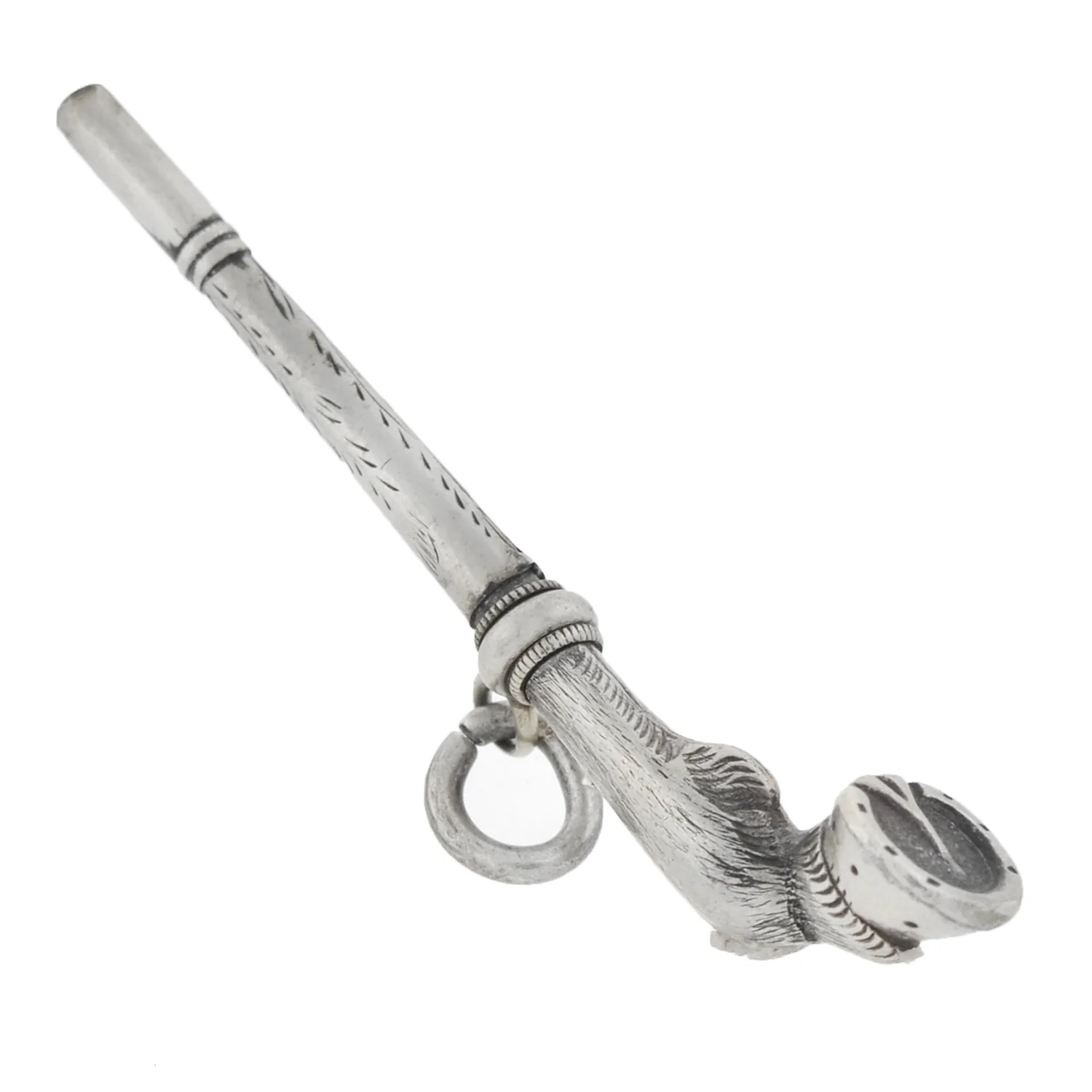 Victorian Sterling Equestrian Horse Leg Watch Key Pendant - Image 2
