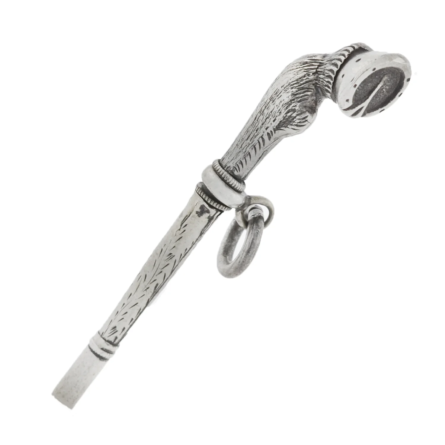 Victorian Sterling Equestrian Horse Leg Watch Key Pendant - Image 5