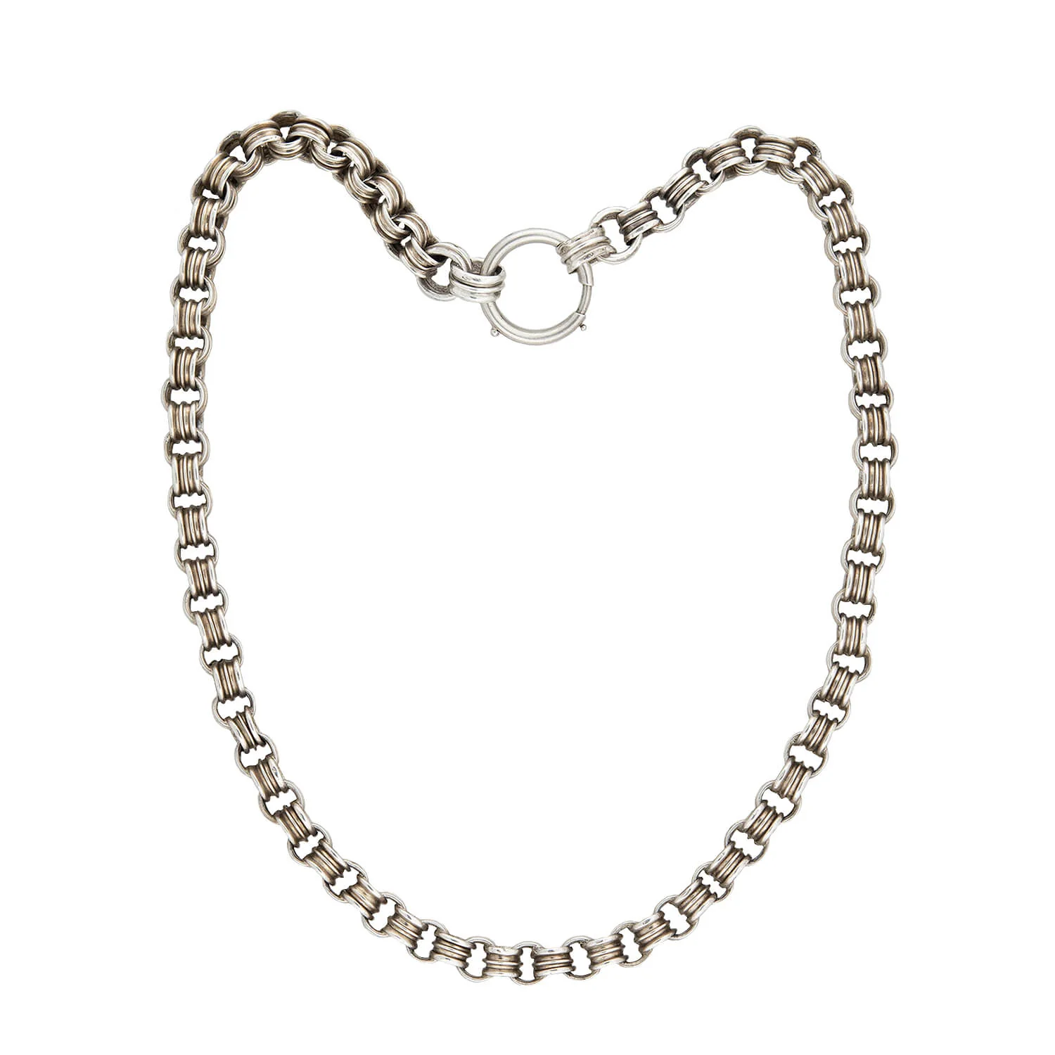 Victorian Sterling Link Chain Necklace 16.25" - Image 2