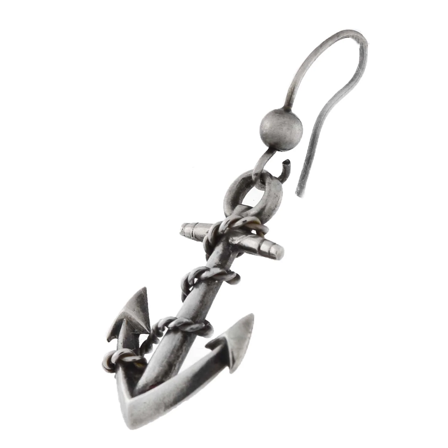 Victorian Sterling Silver Anchor Link Dangling Earrings - Image 4