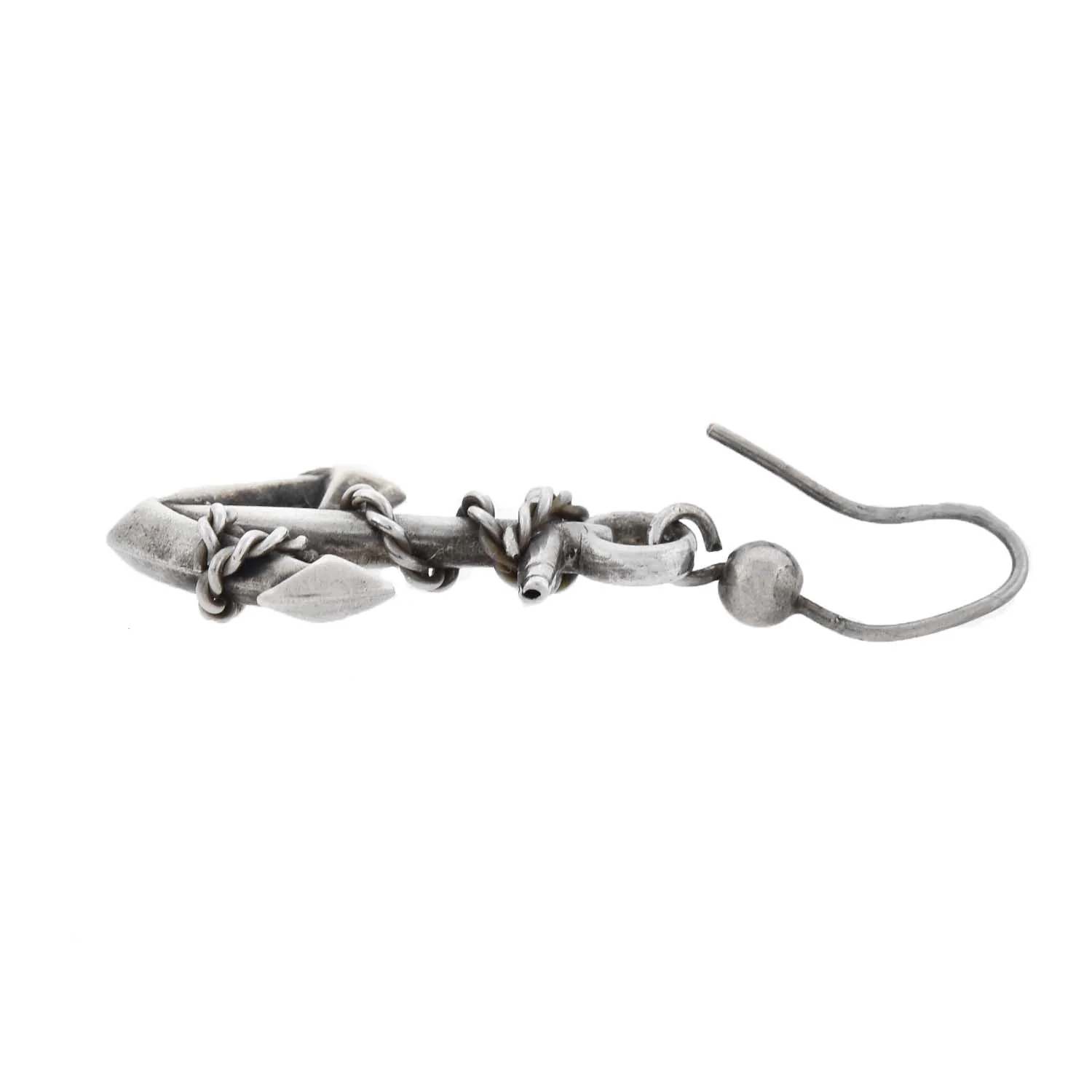 Victorian Sterling Silver Anchor Link Dangling Earrings - Image 5