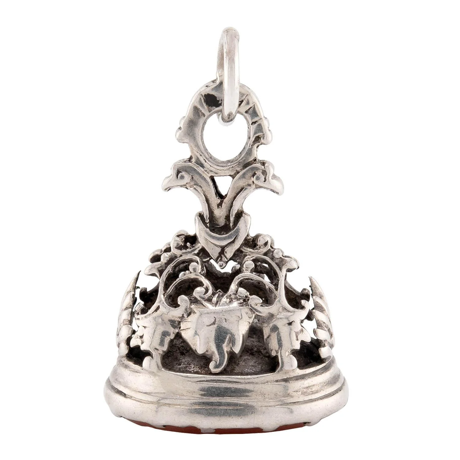 Victorian Sterling Carved Signet Carnelian Fob/Pendant - Image 4