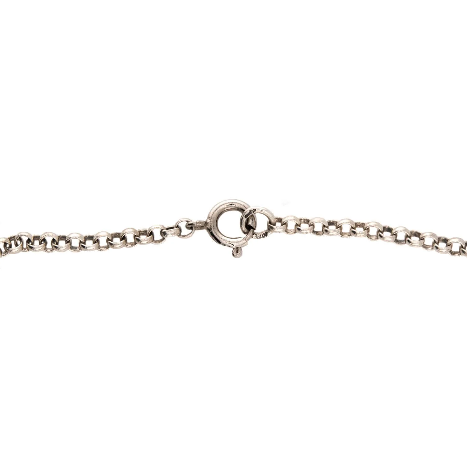 Victorian Sterling Silver Carved Horn Padlock Pendant Necklace - Image 5