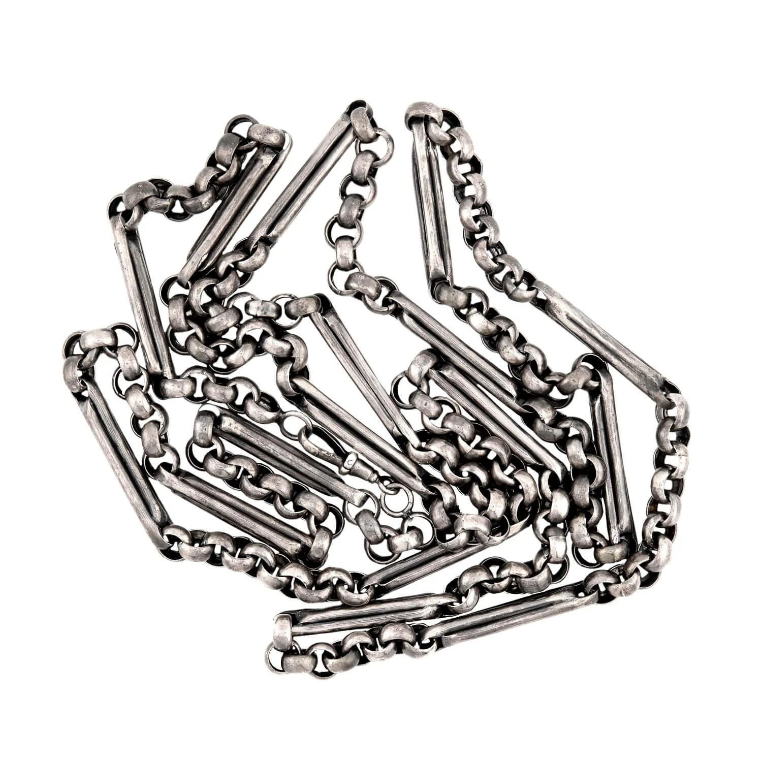 Victorian Sterling Silver Chain 56" - Image 3
