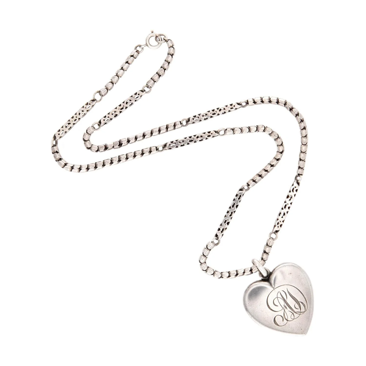 Victorian Sterling Silver Heart-Motif Locket Pendant - Image 2