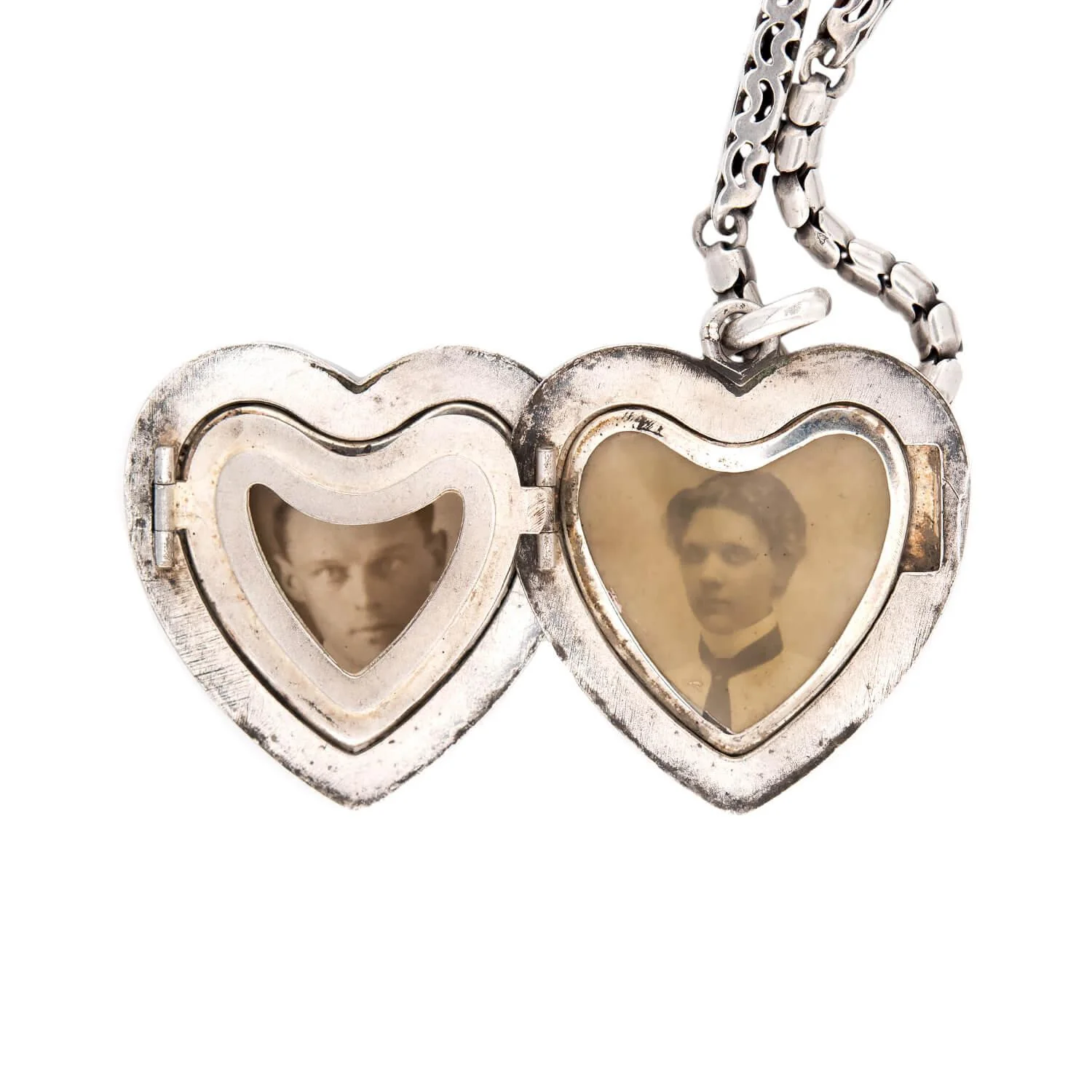 Victorian Sterling Silver Heart-Motif Locket Pendant - Image 4