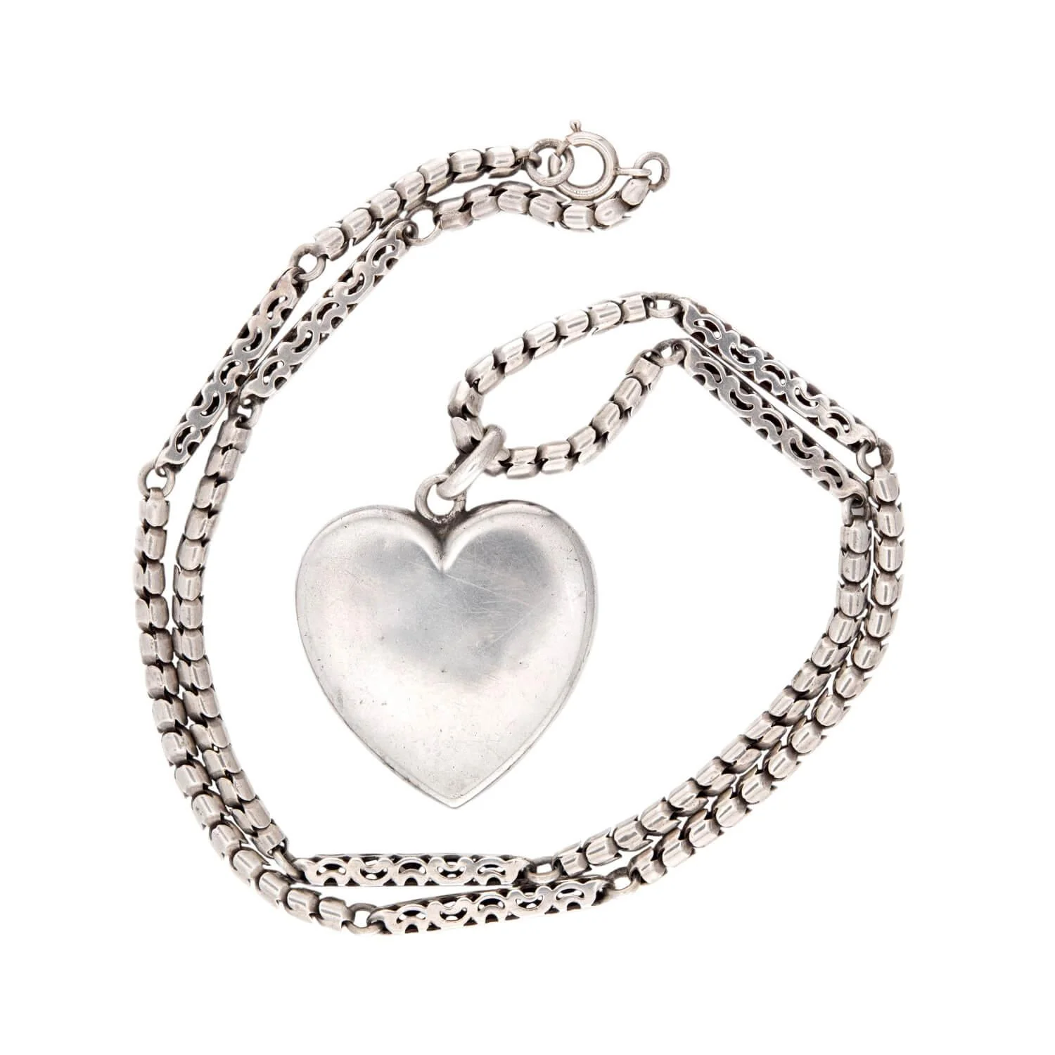 Victorian Sterling Silver Heart-Motif Locket Pendant - Image 7
