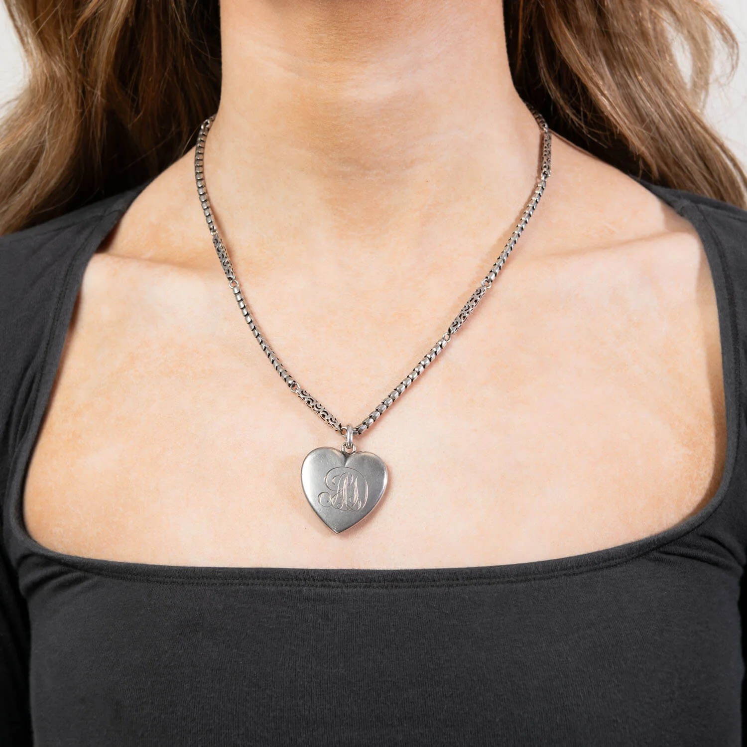 Victorian Sterling Silver Heart-Motif Locket Pendant - Image 9