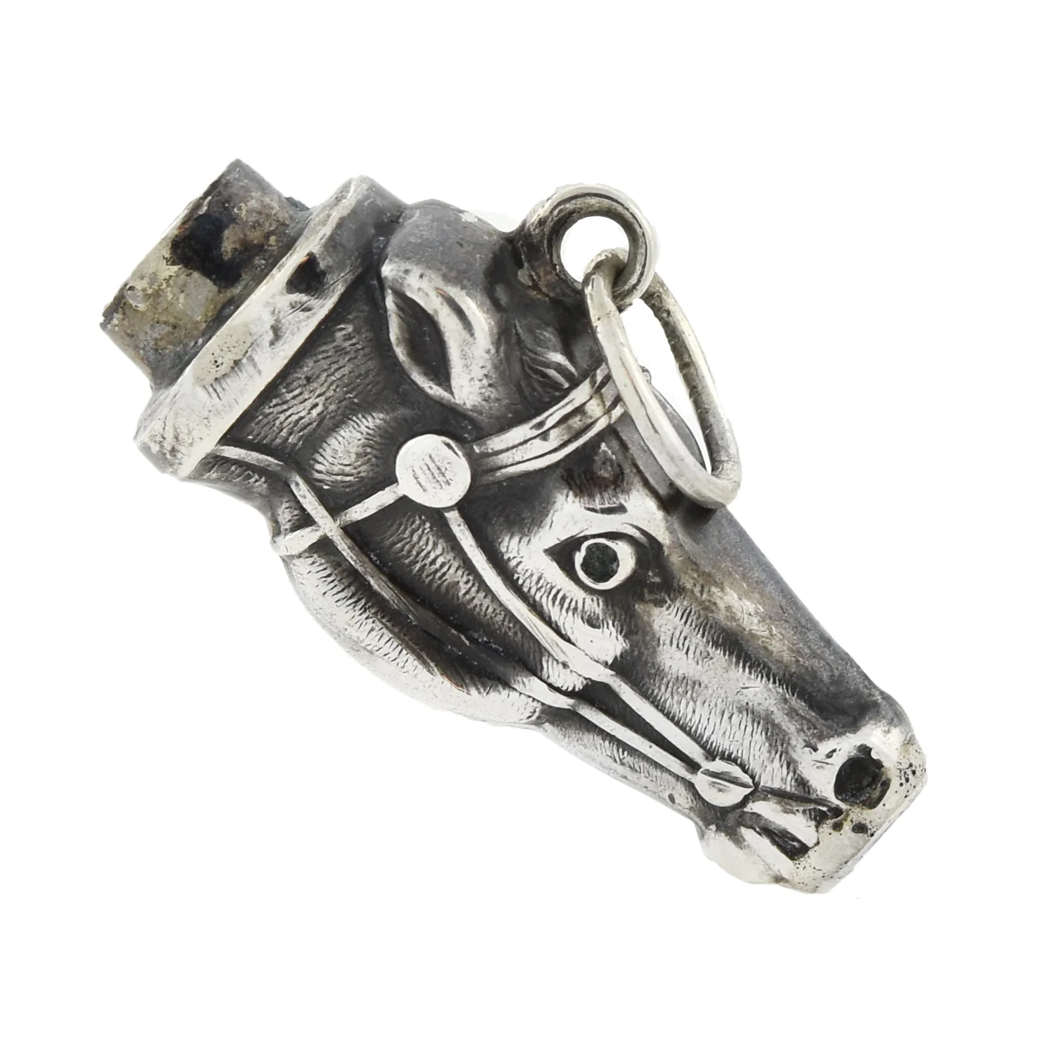 Victorian Sterling Silver Repousse Horse Fob/Pendant - Image 2
