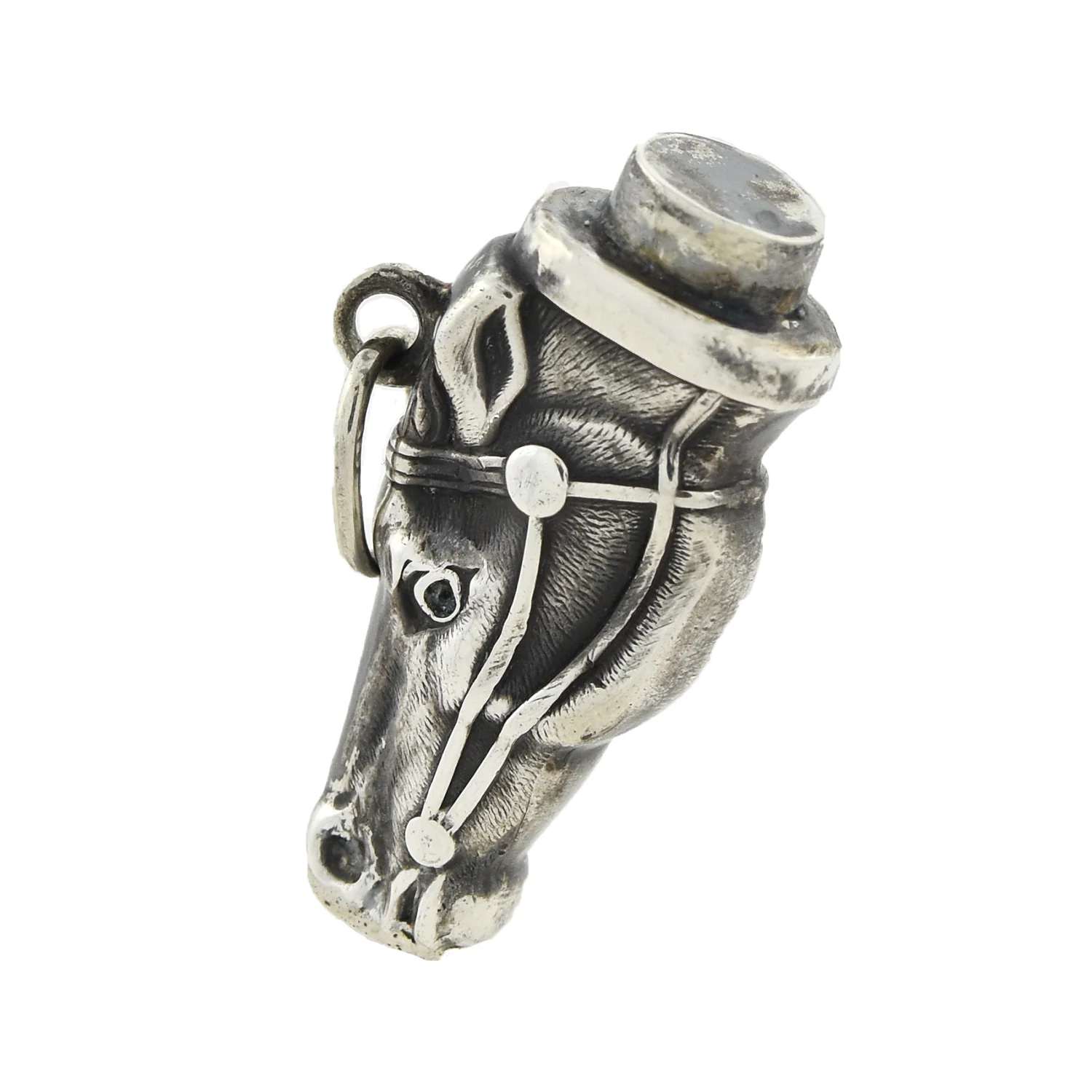 Victorian Sterling Silver Repousse Horse Fob/Pendant - Image 3