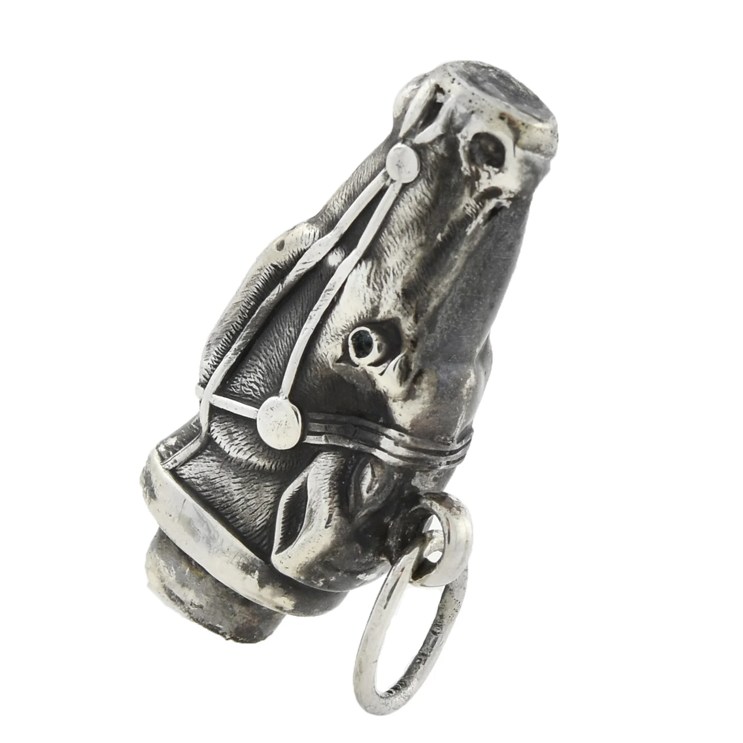 Victorian Sterling Silver Repousse Horse Fob/Pendant - Image 4