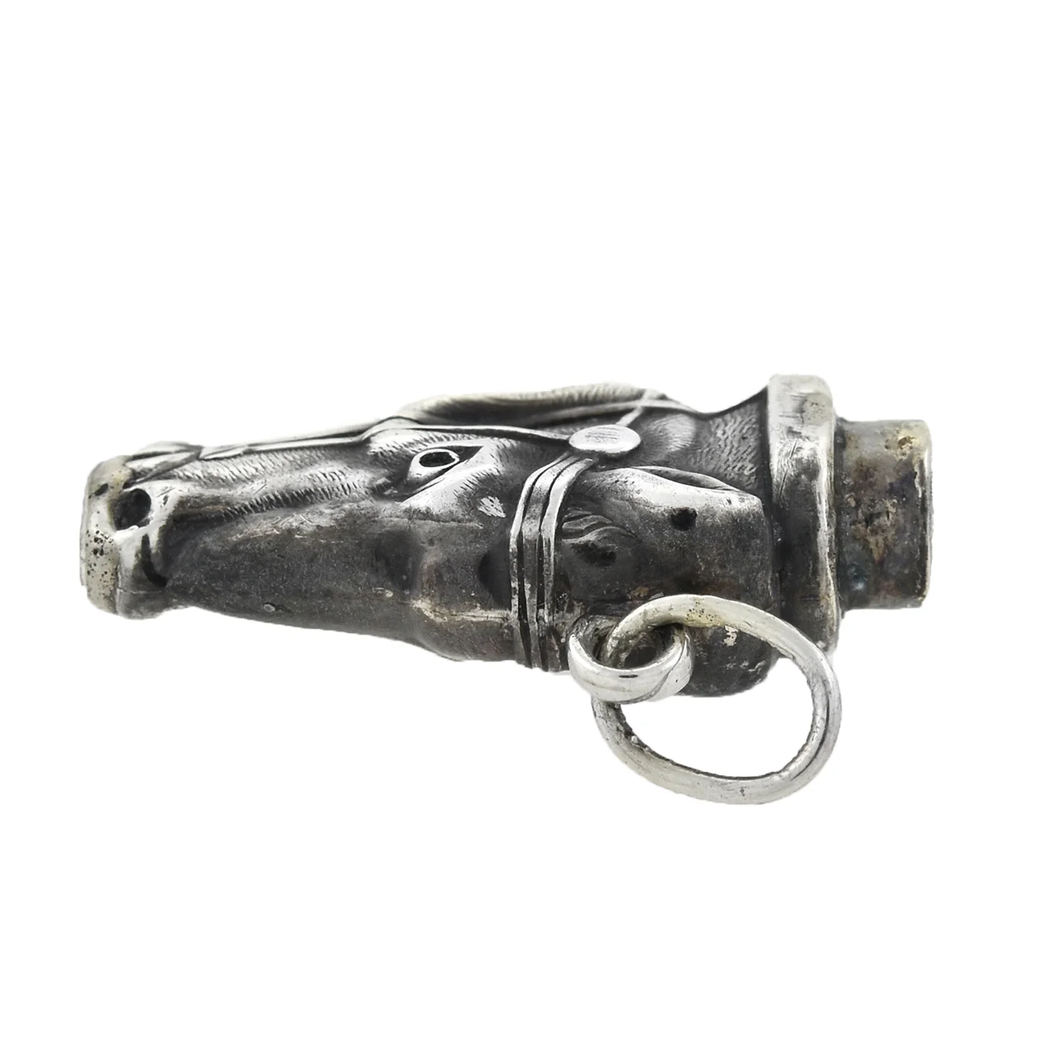 Victorian Sterling Silver Repousse Horse Fob/Pendant - Image 5