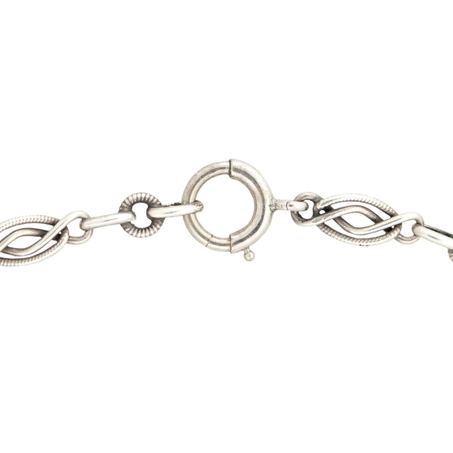 Victorian Sterling Silver Locket and 23" Twisted Link Chain Necklace - Image 7