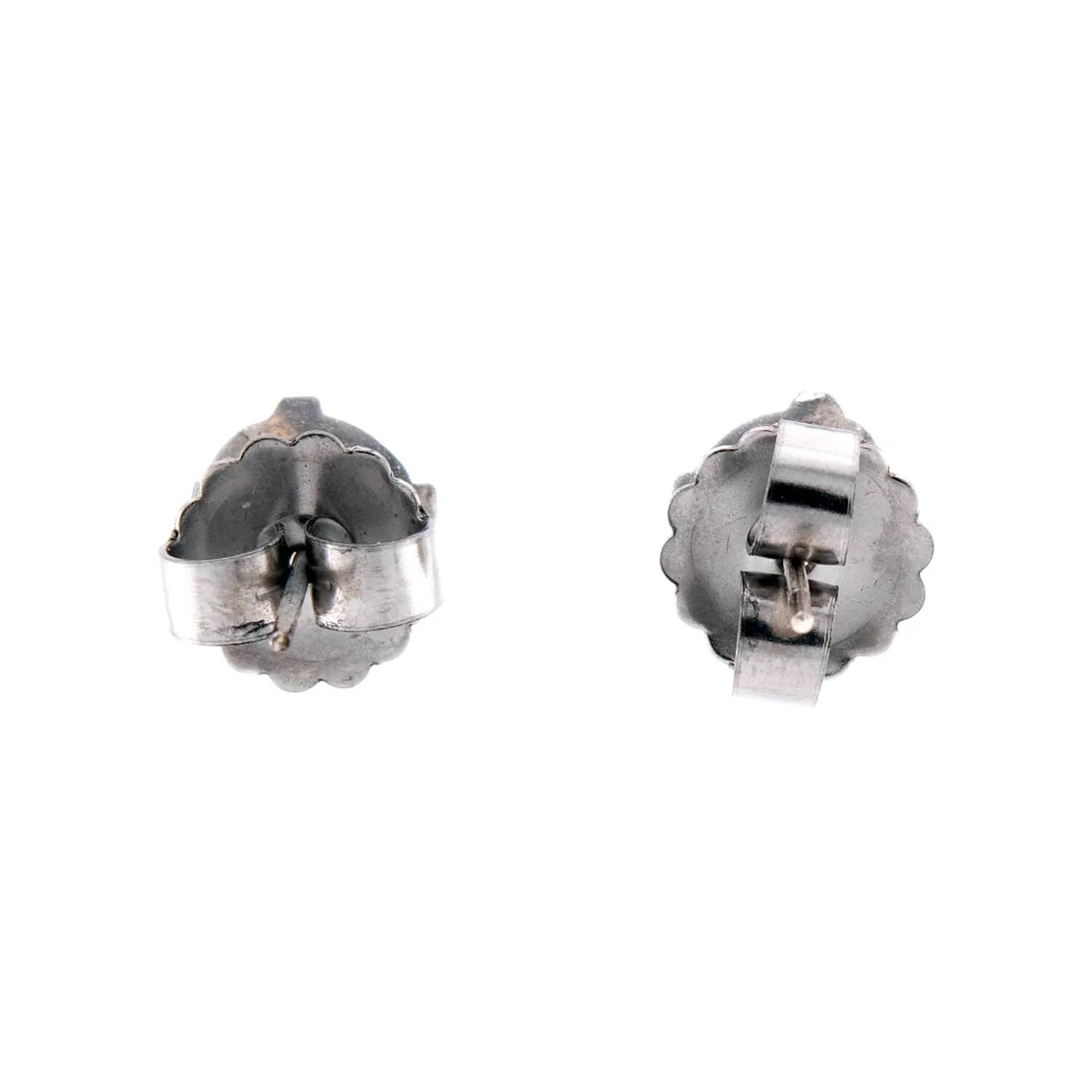 Victorian Sterling Silver Moonstone Stud Earrings - Image 3