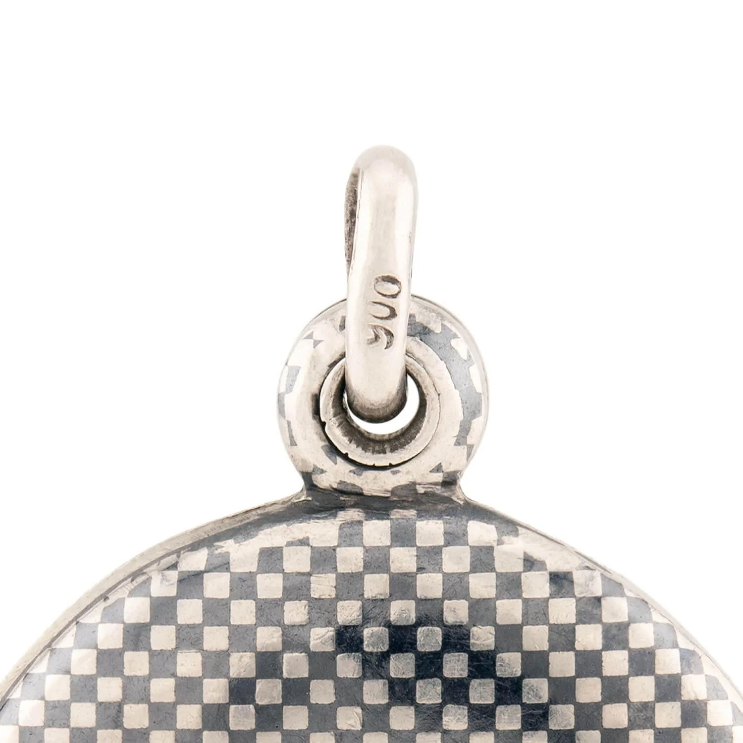 Victorian Sterling Silver Niello Checkerboard Locket - Image 6
