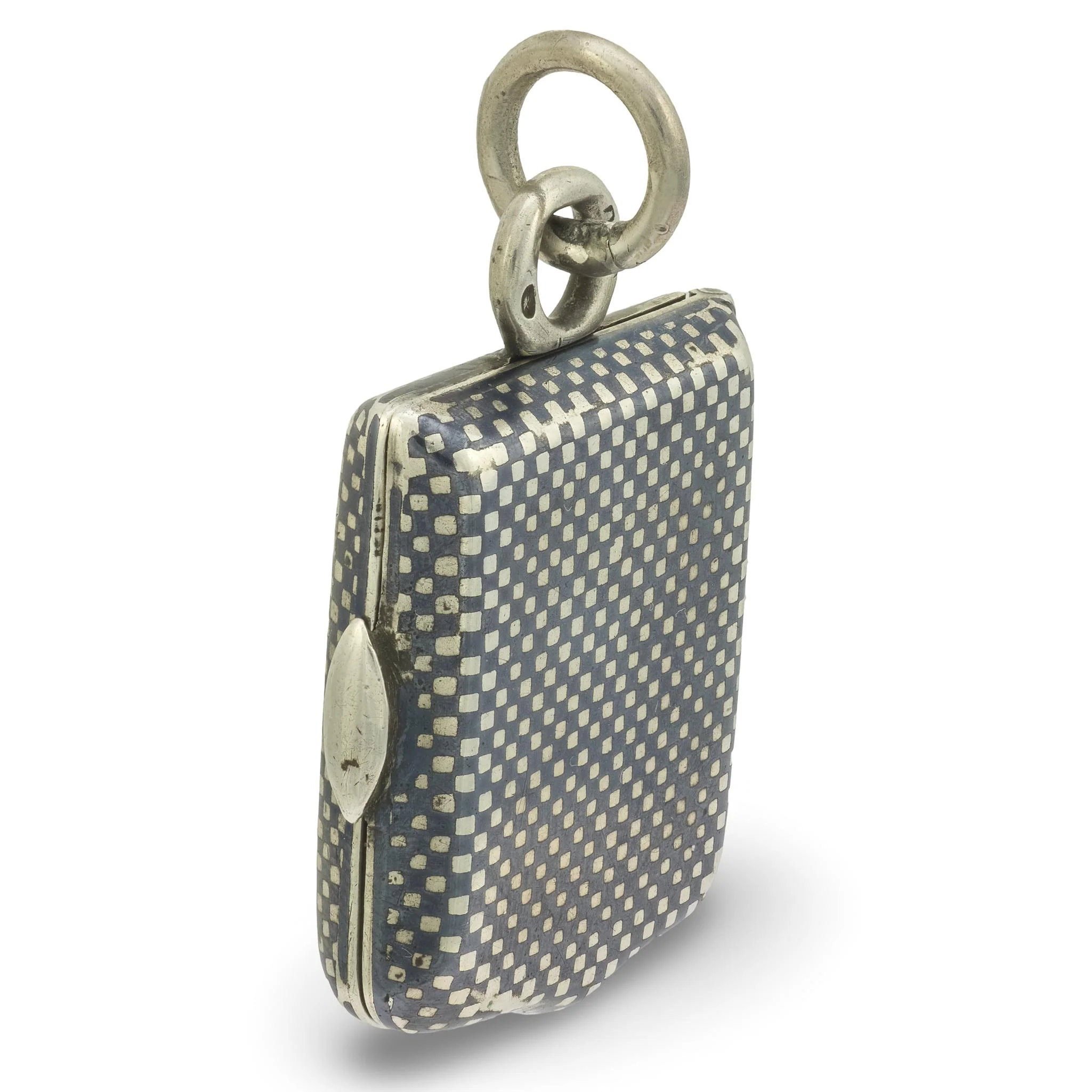 Victorian Sterling Silver Niello Locket Pendant - Image 4