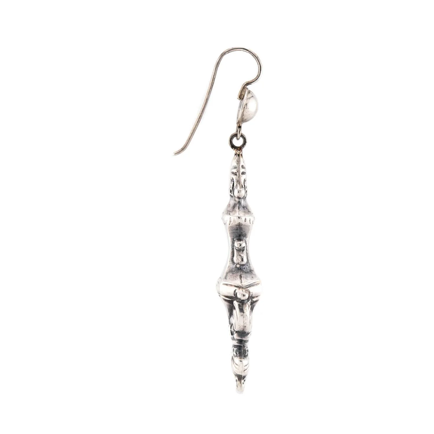 Victorian Sterling Silver Repousse Urn Earrings - Image 2