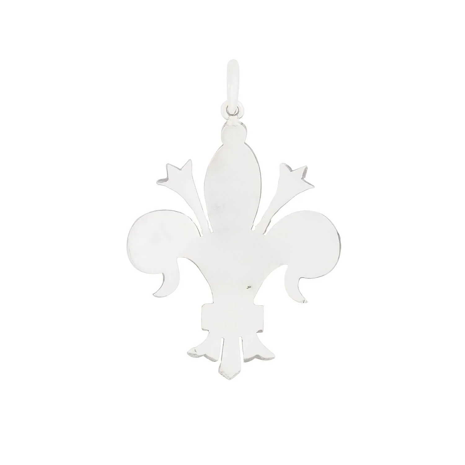 Victorian Sterling Silver Turquoise Fleur De Lis Pendant - Image 3