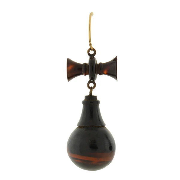 Victorian Tortoise Shell Earrings w/ 14kt Wires - Image 2