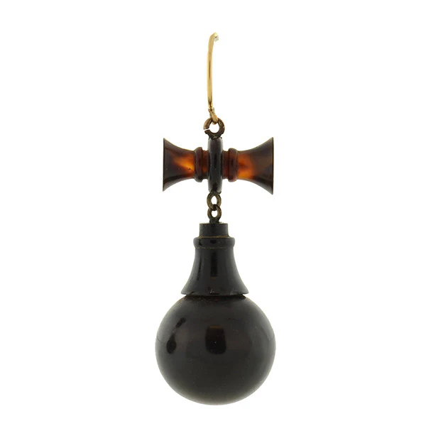 Victorian Tortoise Shell Earrings w/ 14kt Wires - Image 3