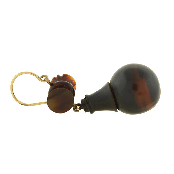 Victorian Tortoise Shell Earrings w/ 14kt Wires - Image 4