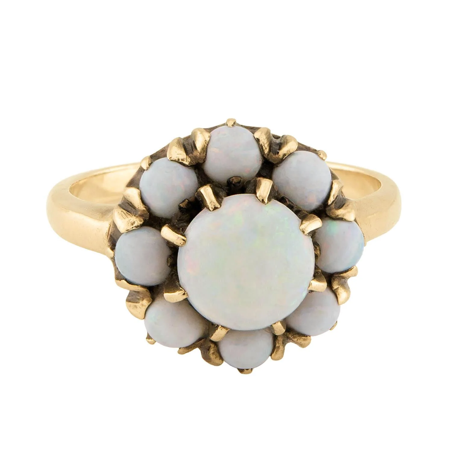 Vintage 10k Opal Cluster Ring - Image 2