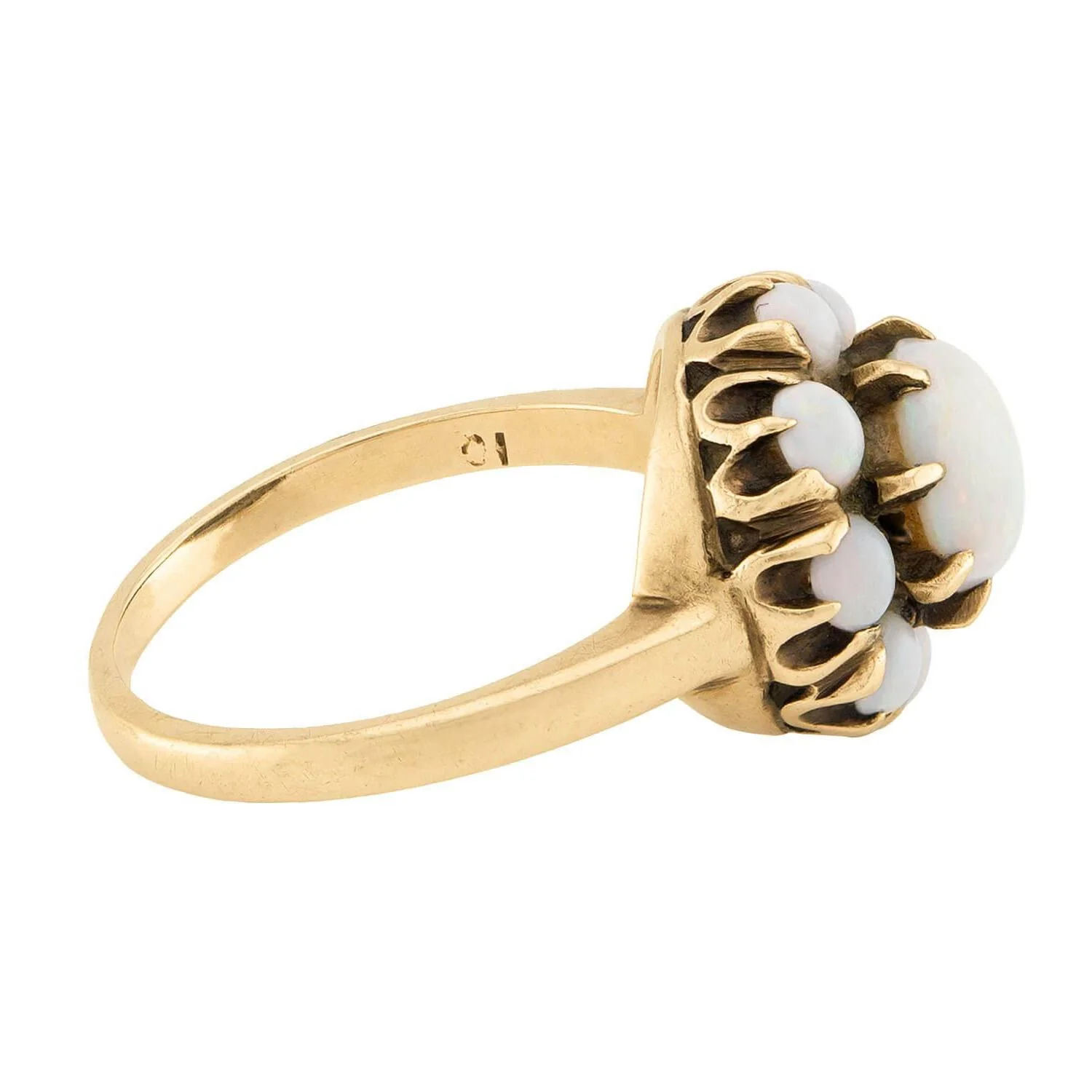 Vintage 10k Opal Cluster Ring - Image 3