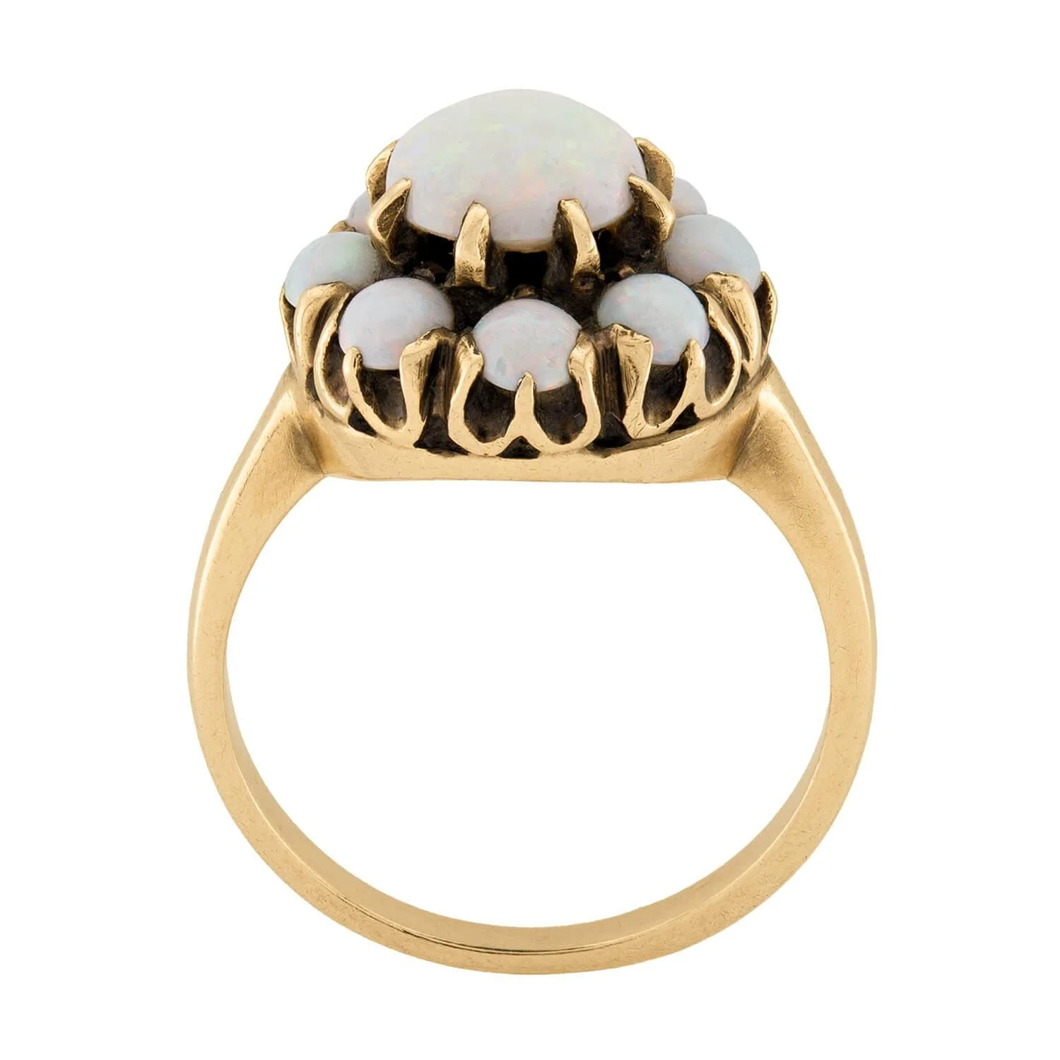 Vintage 10k Opal Cluster Ring - Image 4