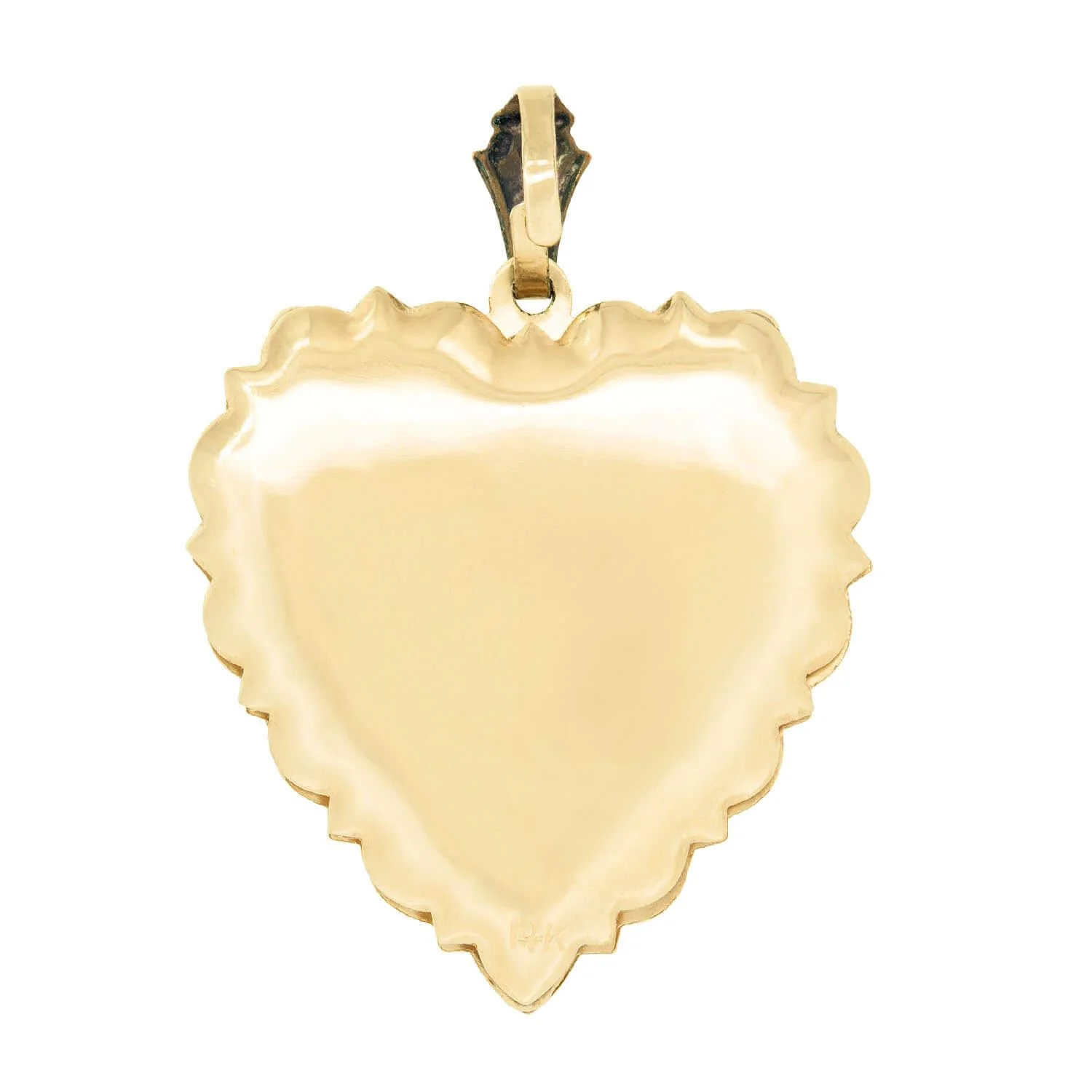 Vintage 14k Diamond and Pearl Flower Basket Heart Pendant - Image 3