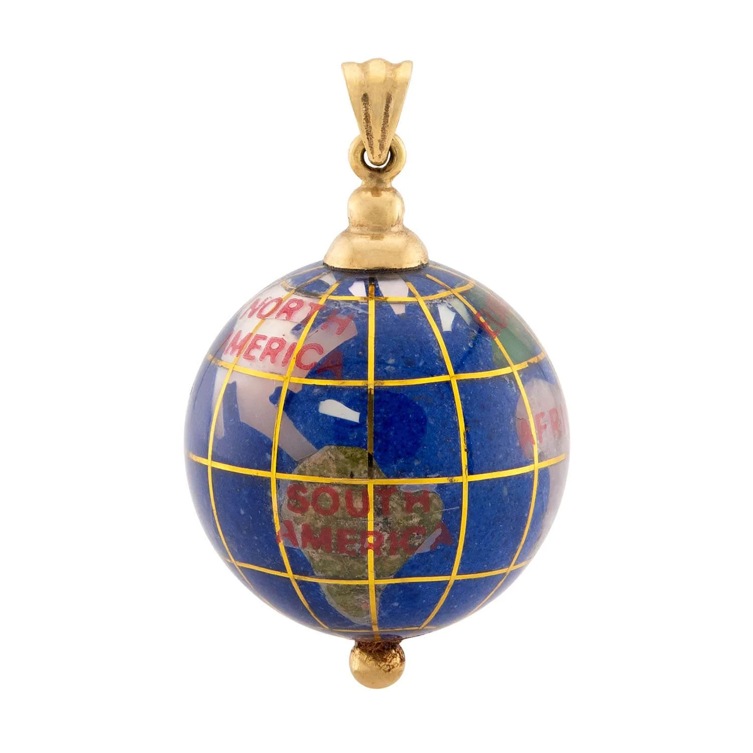 Vintage 14k Enamel Globe Pendant/Charm