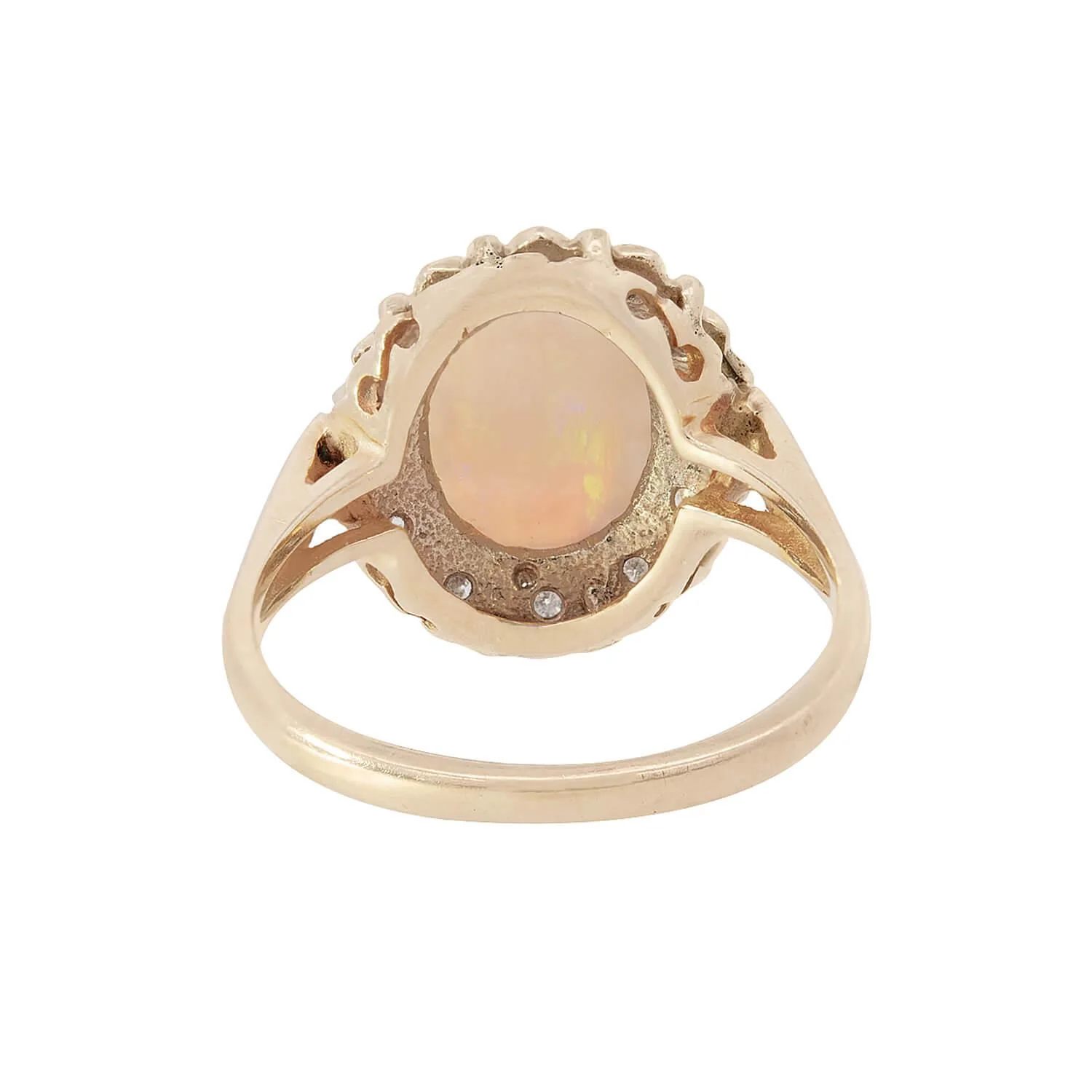 Vintage 14k Opal and Diamond Halo Ring - Image 5