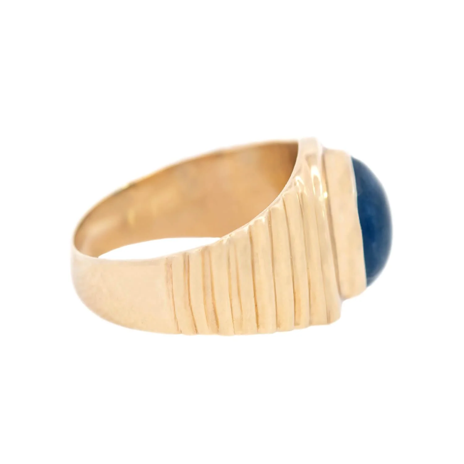 Vintage 14k Sapphire Cabachon Ring - Image 3