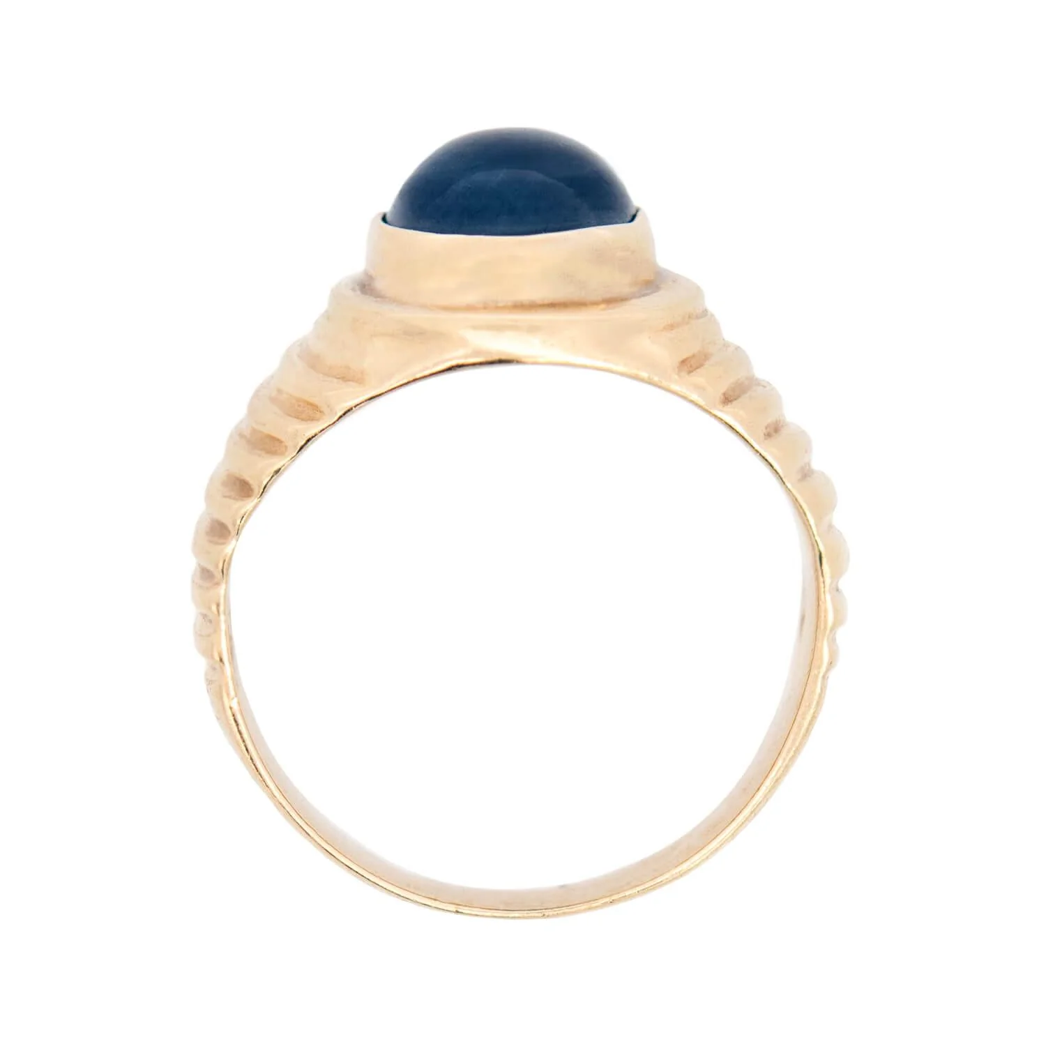 Vintage 14k Sapphire Cabachon Ring - Image 4