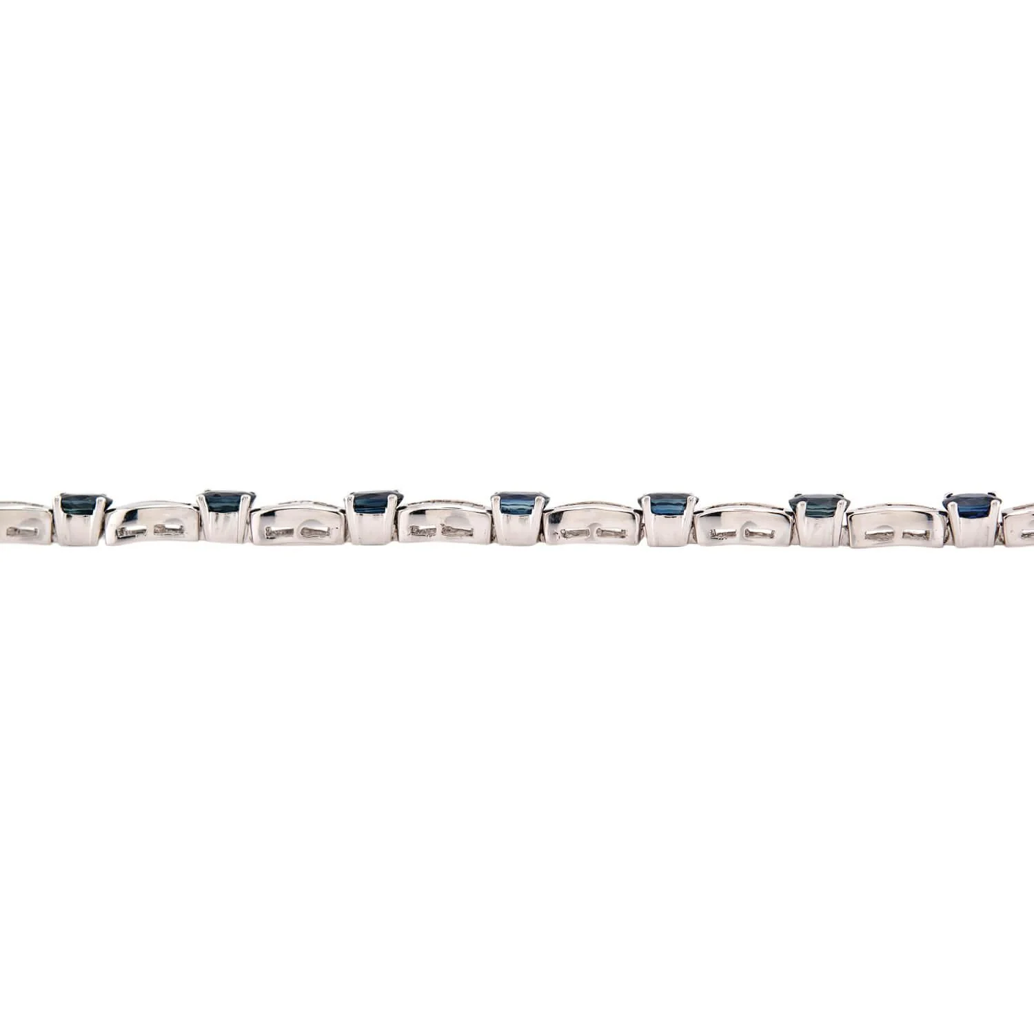 Vintage 14k Sapphire & Diamond Line Bracelet - Image 3