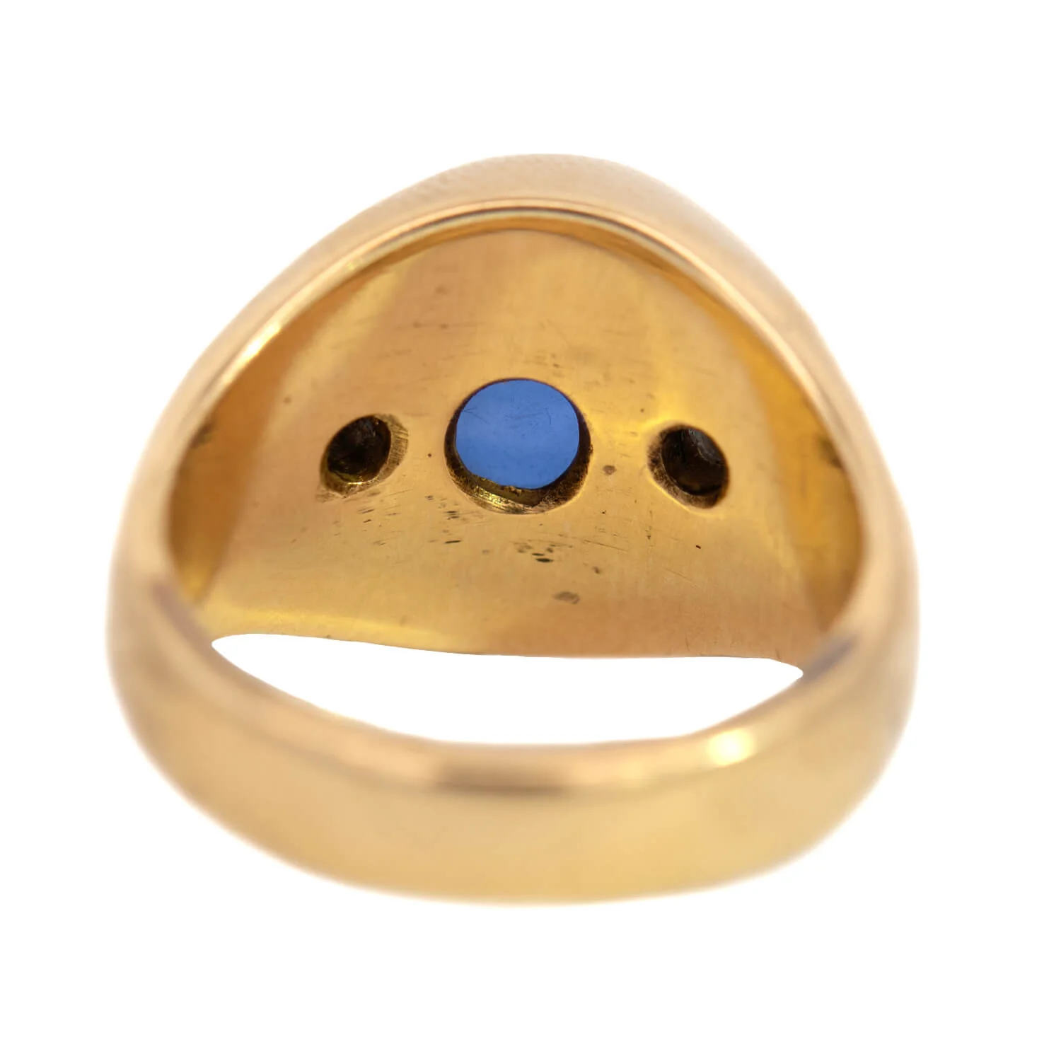 Vintage 18k GIA Certified No Heat Ceylon Star Sapphire and Diamond Flush Mount Ring - Image 5