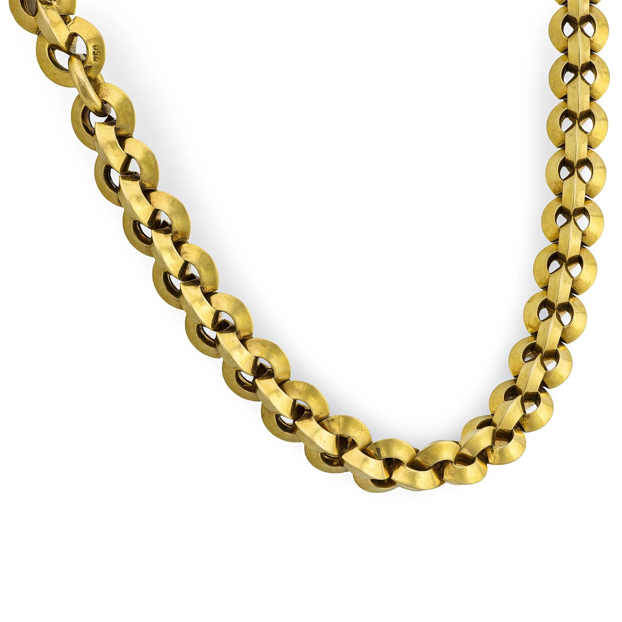 Vintage 18k Gold Rolo Link Necklace 25" - Image 2