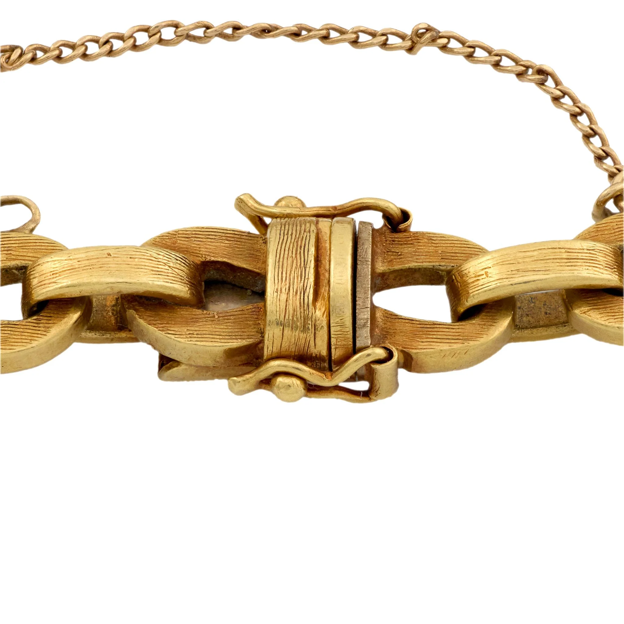 Vintage 18k Oval Textured Link Bracelet 40 grams - Image 3